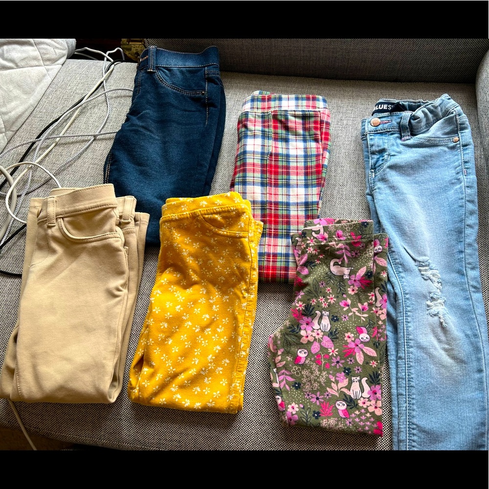 Size 5 Girls pants (six pair)